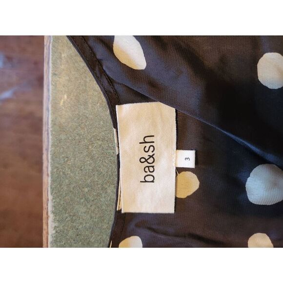 ba&sh Dalia Short Polka Dot black Dress sz 3 (Large) - Picture 3 of 5